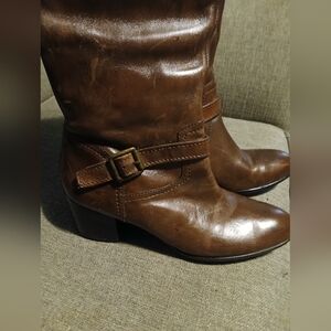Franco Sarto Women's Brown Knee High Heeled Boots.  Size 8.
